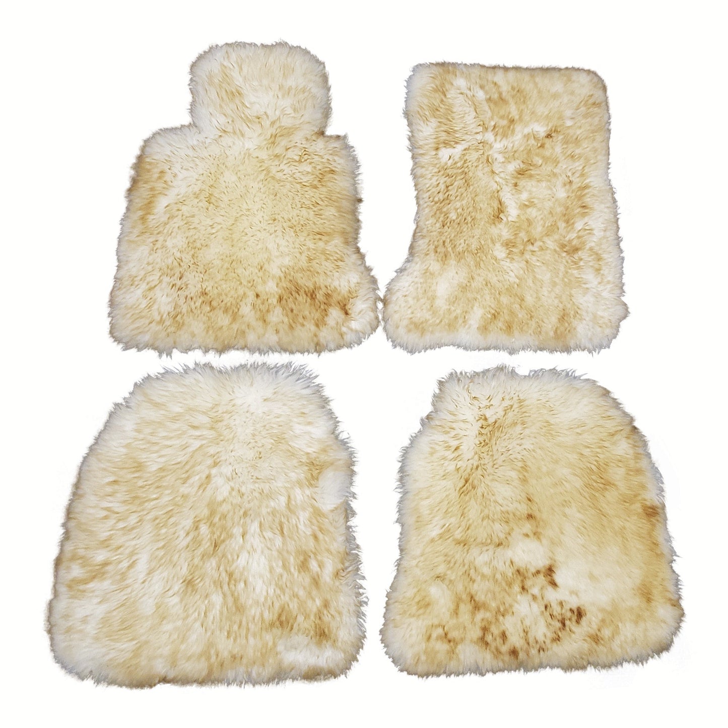 Mogul Mats Multi Color 4PC Sheepskin Floor Mats for Rolls Royce Cullinan