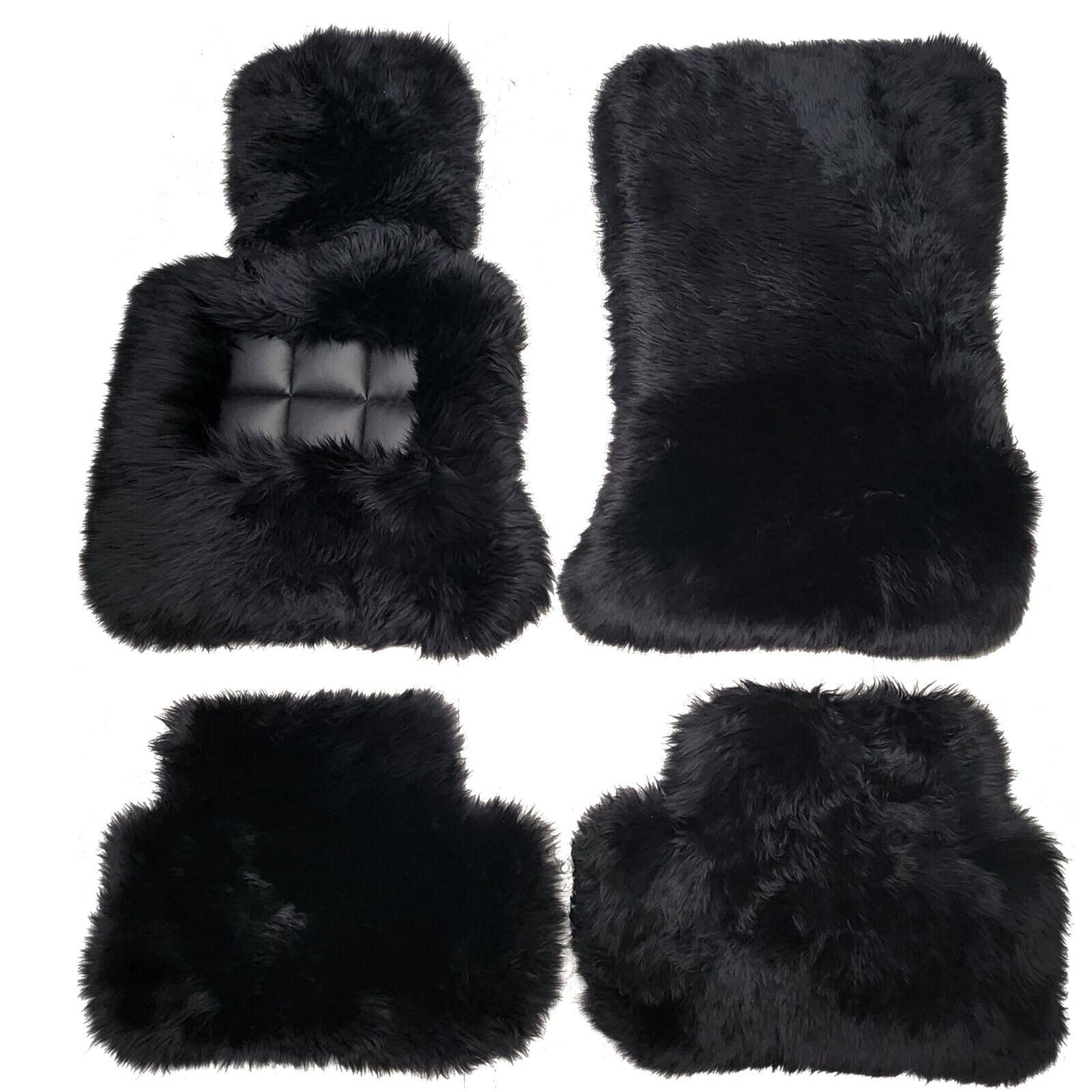 Mogul Mats Multi Color 4PC Sheepskin Floor Mats for Rolls Royce Cullinan