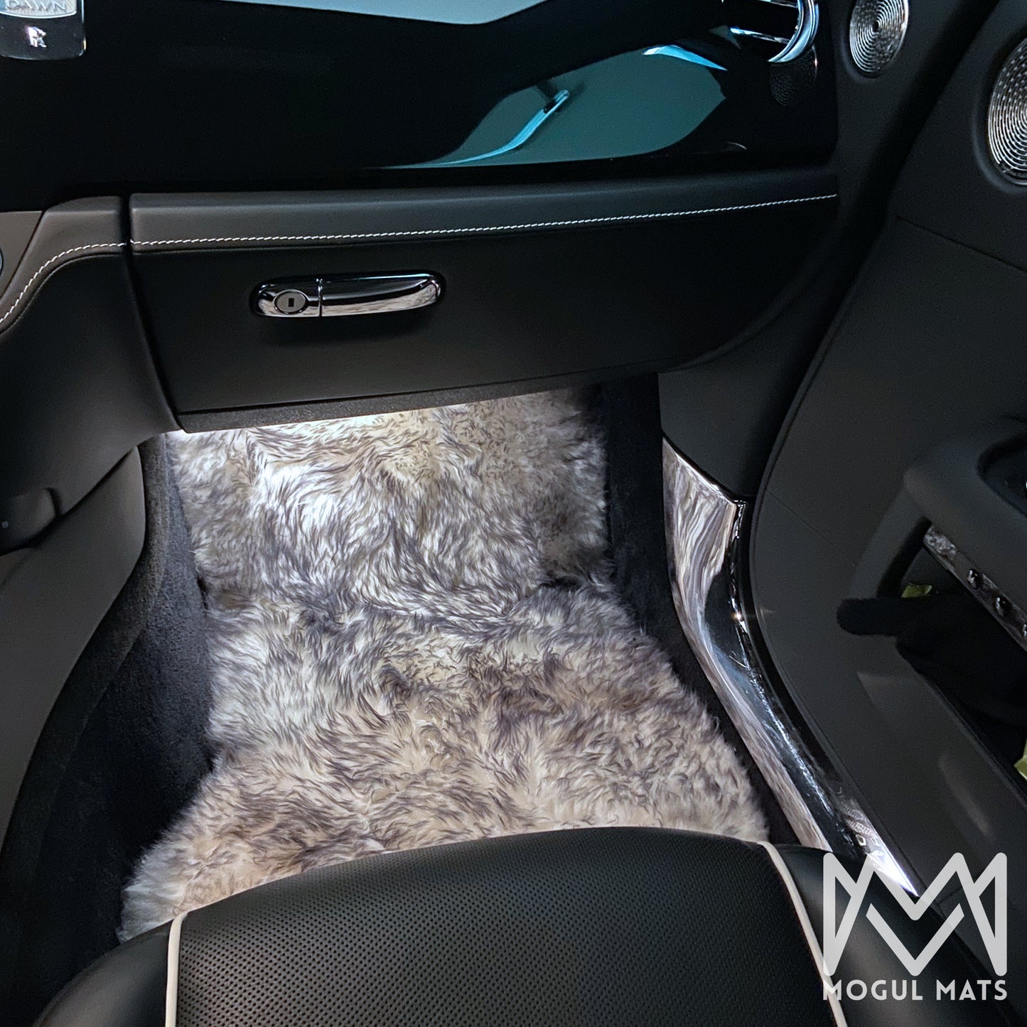 Mogul Mats Multi Color 4PC Sheepskin Floor Mats for Rolls Royce Cullinan