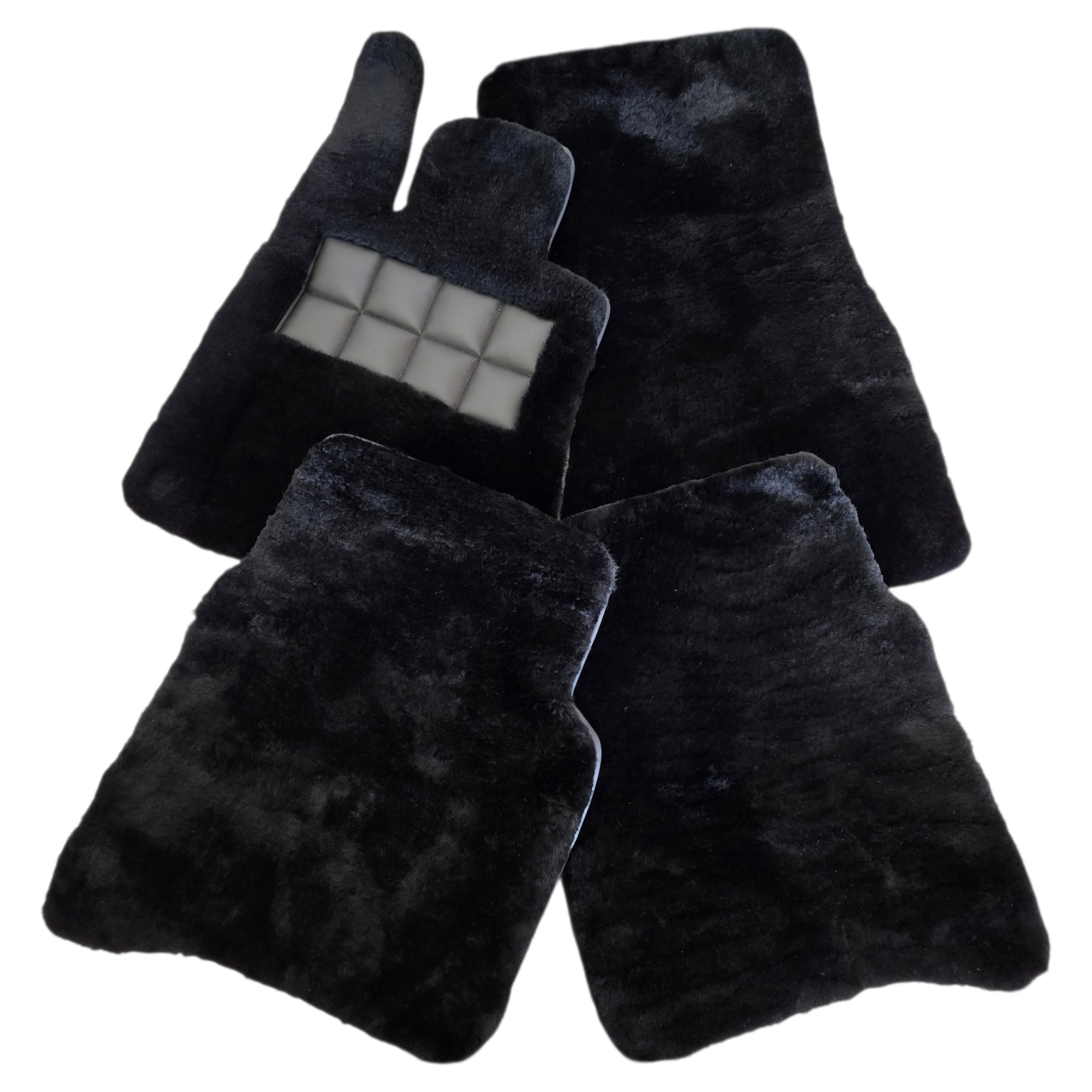 Genuine Black Sheepskin 1 Inch Floor Mats for Rolls Royce Cullinan-Mogul Mats