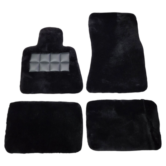 Black Lambswool Sheepskin Floor Mats for Rolls-Royce