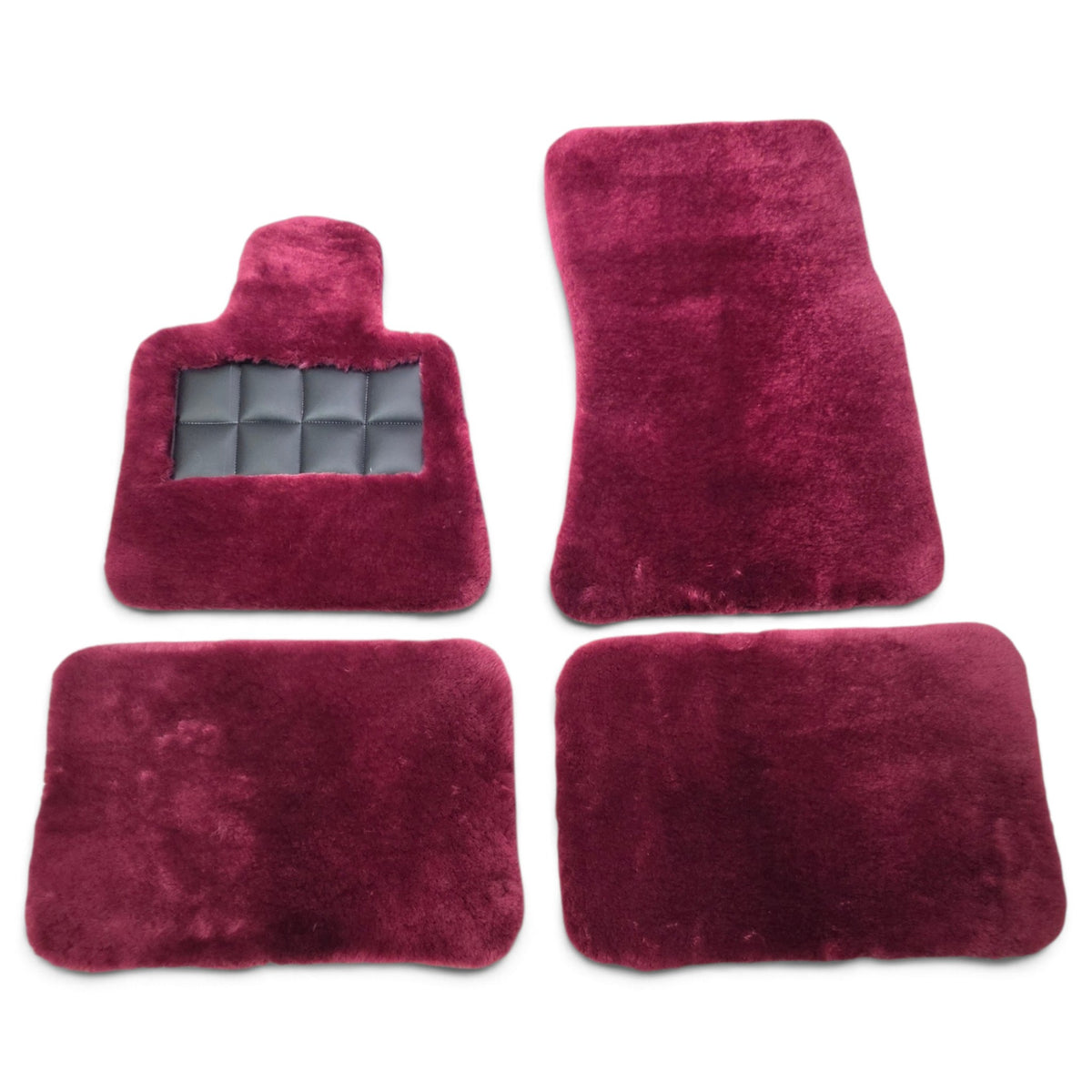 Peony Pink Lambswool Sheepskin Floor Mats for Rolls-Royce