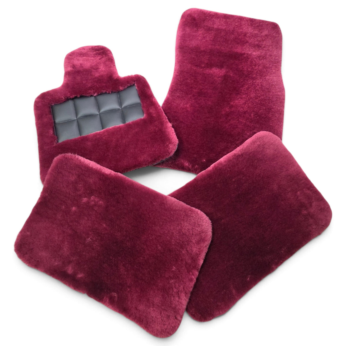 Peony Pink Lambswool Sheepskin Floor Mats for Rolls-Royce