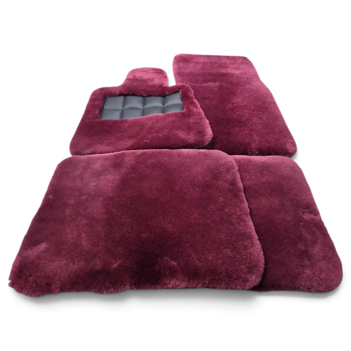 Peony Pink Lambswool Sheepskin Floor Mats for Rolls-Royce