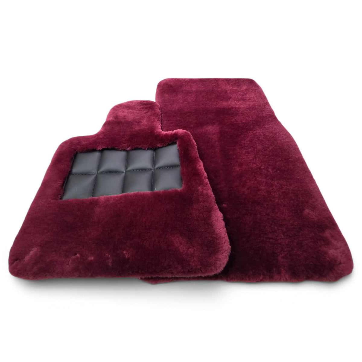 Peony Pink Lambswool Sheepskin Floor Mats for Rolls-Royce