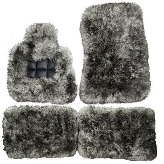Mogul Mats Multi Color 4PC Sheepskin Floor Mats for Rolls Royce Cullinan