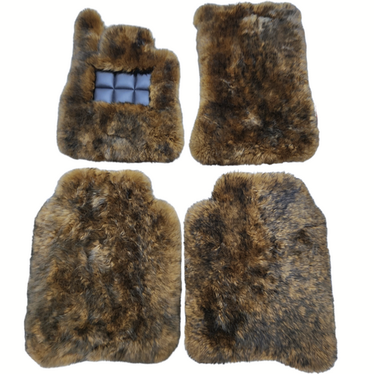 Mogul Mats Multi Color 4PC Sheepskin Floor Mats for Rolls Royce Cullinan