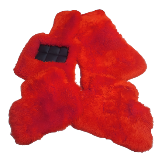 Mogul Mats Genuine Sheepskin Floor Mats Shown in Bright Red