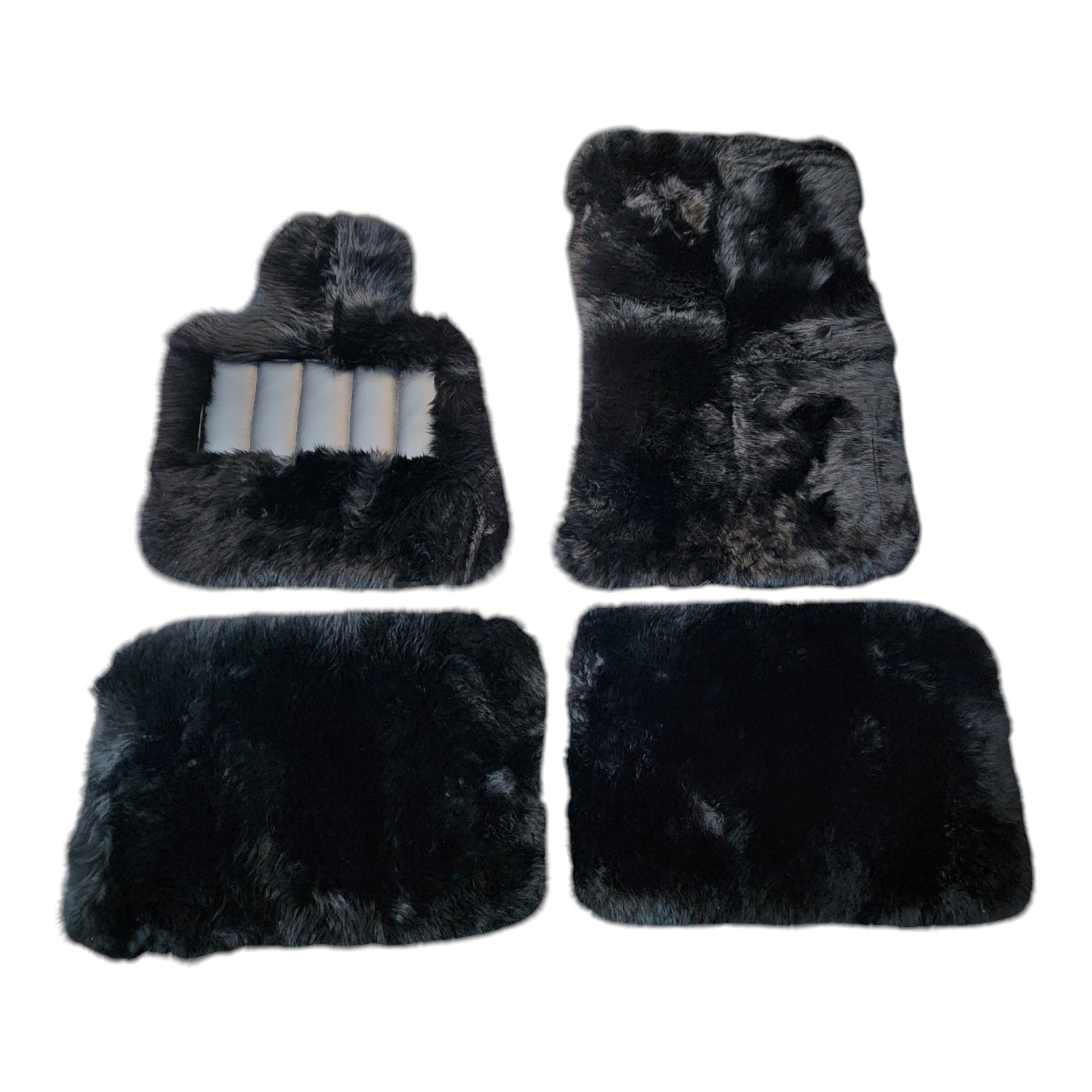Black sheepskin floor mats custom fit for Rolls-Royce Cullinan