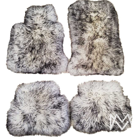 Mogul Mats Multi Color 4PC Sheepskin Floor Mats for Rolls Royce Cullinan