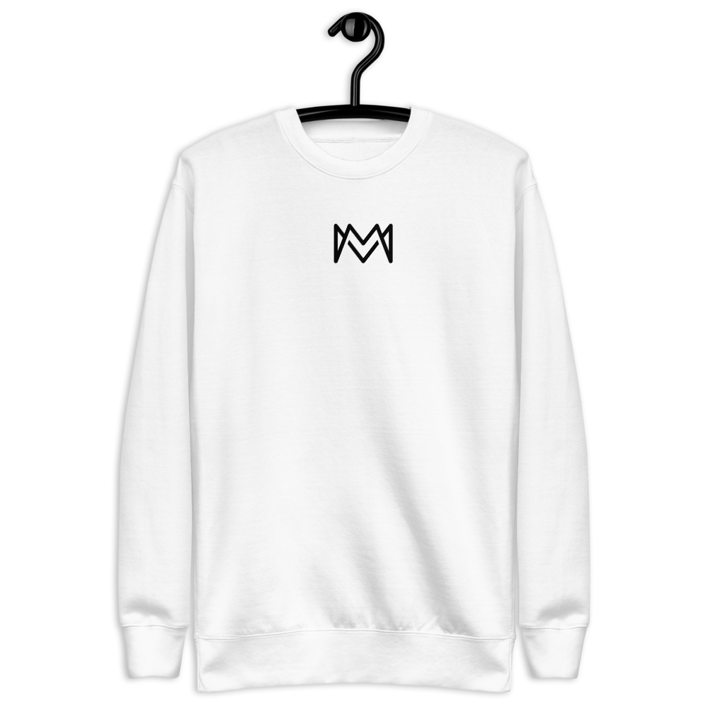 Mogul Merch Symbolic Long Sleeve Unisex Sweatshirt in White